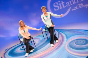 Mary Ann Wilson, RN, and her daughter, Gretchen, share dance steps with TV viewers on Sit and Be Fit.